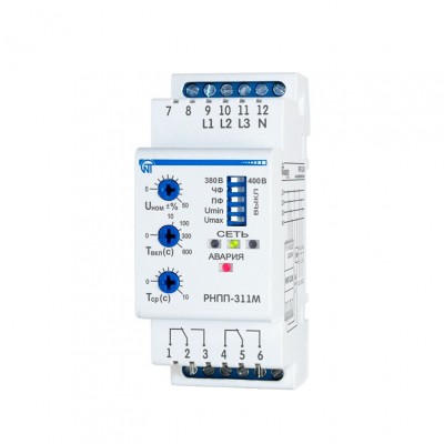 Реле контролю напруги, перекосу та послідовності фаз Новатек-Електро РНПП-311М (NTRNP311M) 