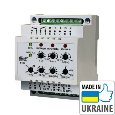 Универсальный блок защиты электродвигателей Новатек-Электро УБЗ-301 5-50А (NTBZ30105) NTBZ30105