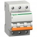Автоматичний вимикач 10 ампер, кривая С, 3-полюсний, Schneider Electric ВА63 Домовий, 11222