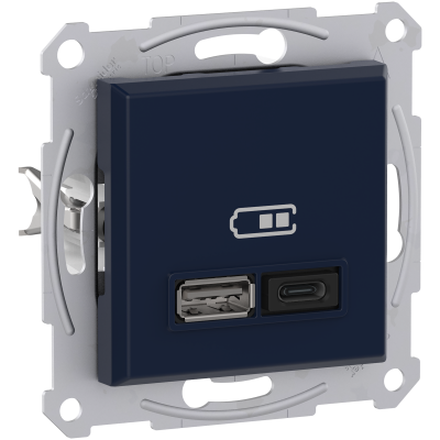 USB розетка А+С 3 А 45 Вт антрацит Asfora Schneider Electric (EPH2700471)