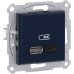 USB розетка А+С 3 А 45 Вт антрацит Asfora Schneider Electriс (EPH2700471)