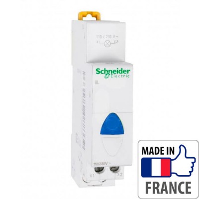 Световой индикатор на DIN-рейку Schneider Electric Acti 9 iIL, простой индикатор, синий, 110-230В пер. тока A9E18323