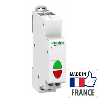 Световой индикатор на DIN-рейку Schneider Electric Acti 9 iIL, двойной индикатор, зеленый/красный, 12-48В пер./пост. тока A9E18335