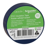⚡Изолента Schneider Electric ПВХ 19мм/20м. Цвет "Синий" (2420102)