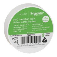 Ізолента Schneider Electric ПВХ 19мм/20м. Колір "Білий" (2420104) Ізолента Schneider Electric ПВХ 19мм/20м. Колір "Білий" (2420104)