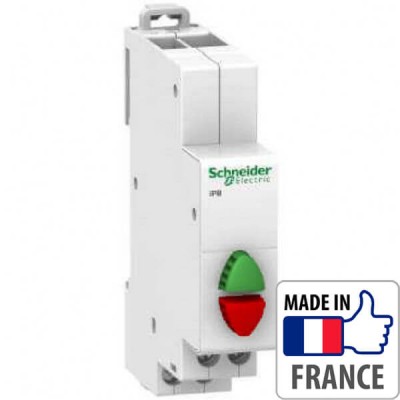 Кнопка управления на DIN-рейку Schneider Electric Acti 9 iPB, двойная кнопка, 1NO/1NC, зеленая/красная A9E18034 