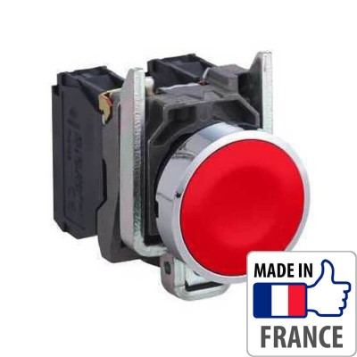 Кнопка з пружинним поверненням Schneider Electric XB4-B, червона, метал. основа, 1NC