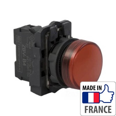 Кнопка з підсвічуванням Schneider Electric XB5-A, червоний світлодіод, пластик. основа, 1NO/1NC, 24В XB5AW34B5