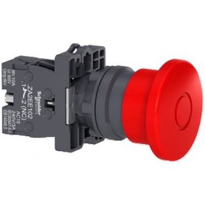 Кнопка XA2 аварийной остановки, возвратно-вытяжная, 40мм, красная, 1НЗ Schneider Electric  XA2ET42