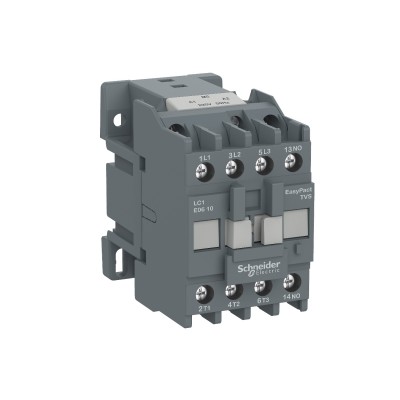 3-полюсный контактор TeSysE 1NO 4 кВт 400 В AC3 220 В переменный ток 9А 50 ГЦ (LC1E0910M5)