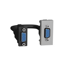 ⚡Розетка HD15 female (VGA) 1 модуль Unica New алюминий (NU343230)