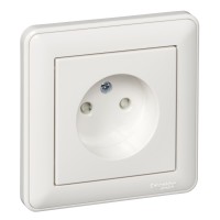 Розетка без заземлення зі шторками, W59 16А у зборі, білий (RS16-151-18)