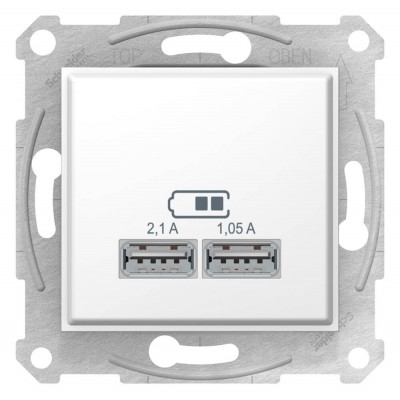 USB-розетка Sedna Schneider Electric 2 входа 2.1A белая (SDN2710221)