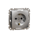 Розетка з заземленням та зі шторками матовий алюміній Sedna Elements (SDD170022)