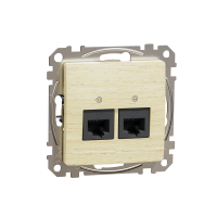 ⚡Компьютерная розетка двойная RJ45 категории 5E UTP береза Sedna Design & Elements (SDD180452)
