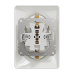 Подвійна розетка з заземленням зі шторками біла Sedna Design (SDD311221)