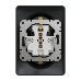 Подвійна розетка з заземленням зі шторками чорна Sedna Design (SDD314221)