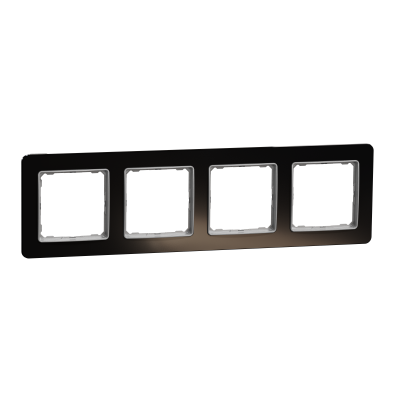 Рамка 4-х постова чорне скло Sedna Elements Schneider Electric (SDD361804)