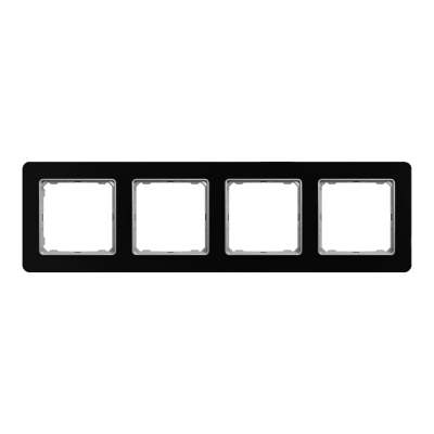 Рамка 4-х постовая черное стекло Sedna Elements Schneider Electric (SDD361804)