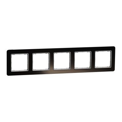 Рамка 5-ти постовая черное стекло Sedna Elements Schneider Electric (SDD361805)