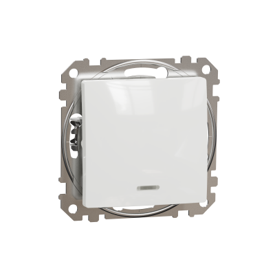 Одноклавишный переключатель с подсветкой белый Sedna Design & Element (SDD111106L)