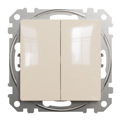 Двухклавишный выключатель бежевый Sedna Design Schneider Electric (SDD112105)