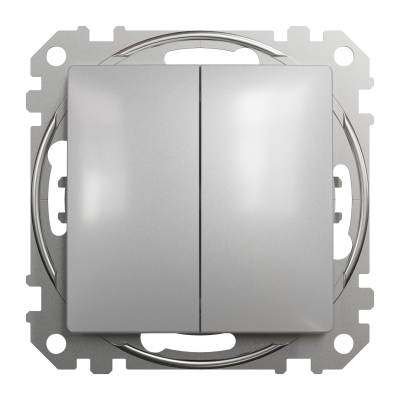 Двухклавишный выключатель алюминий Sedna Design Schneider Electric (SDD113105)