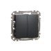 Двухклавишный выключатель черный Sedna Design Schneider Electric (SDD114105)