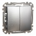 Двоклавішний вимикач матовий алюміній Sedna Elements Schneider Electric (SDD170105)