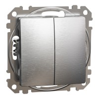 ⚡Двухклавишный переключатель матовый алюминий Sedna Design & Elements (SDD170108)