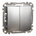 Двухклавишный переключатель матовый алюминий Sedna Design & Elements (SDD170108)