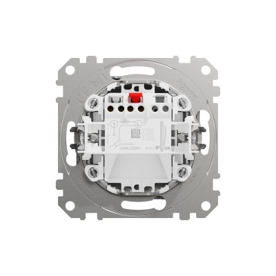 Одноклавишный кнопочный выключатель матовый алюминий Sedna Design & Element (SDD170111)
