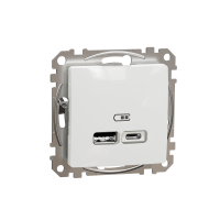 ⚡USB розетка тип A+C 2,4A белая Sedna Design Schneider Electric (SDD111402)