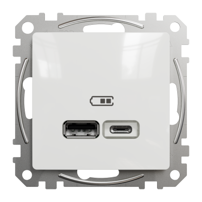 USB розетка тип A+C 2,4A белая Sedna Design Schneider Electric (SDD111402)