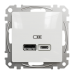 USB розетка тип A+C 2,4A белая Sedna Design Schneider Electric (SDD111402)