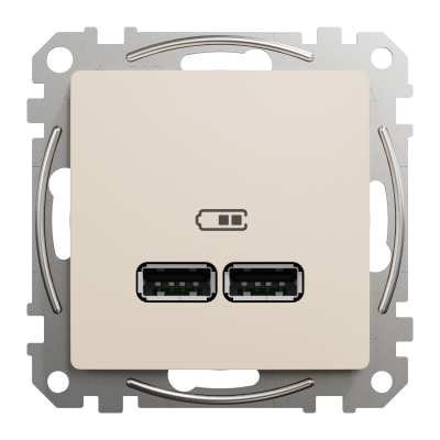 USB розетка тип A+A 2,1A бежевая Sedna Design Schneider Electric (SDD112401)