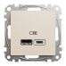 USB розетка тип A+C 2,4A бежева Sedna Design Schneider Electric (SDD112402)