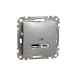 USB розетка тип A+C 2,4A алюминий Sedna Design Schneider Electric (SDD113402)