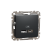USB розетка тип A+C 2,4A чорна Sedna Design Schneider Electric (SDD114402)
