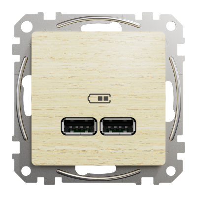 USB розетка тип A+A 2,1A береза Sedna Design Schneider Electric (SDD180401)