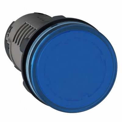 Сигнальная лампа со встроенным светодиодом Schneider Electric XA2, синяя, в монолитном корпусе, XA2EVFD6LC