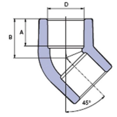 PP-R коліно (кут) 45° ВВ, d=25мм, Wavin Ekoplastik, SKO02545XX