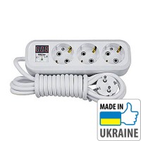 Однофазное реле контроля напряжения вилка-розетка ZUBR P316y, 16А, 3кВт