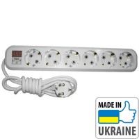 Однофазное реле контроля напряжения вилка-розетка ZUBR P616y, 16А, 3кВт