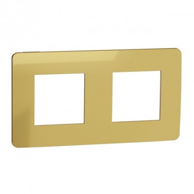 Рамка 2-х постовая Unica New золото/белый (NU280459)