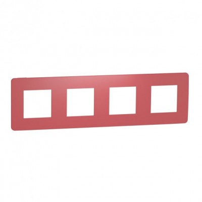 Рамка 4-х постовая Unica New красный/белый (NU280813)