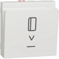 ⚡Выключатель карточный с подсветкой 10А 2 модуля Unica New белый (NU328318)