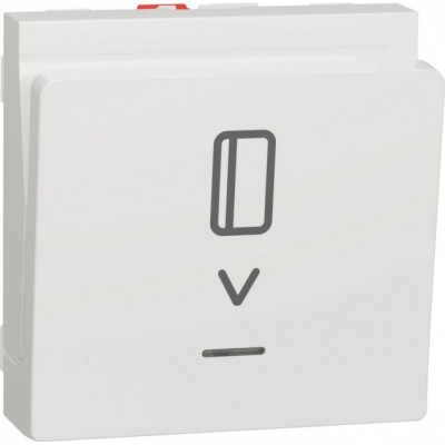 Вимикач картковий з підсвічуванням 10А 2 модулі Unica New білий (NU328318)