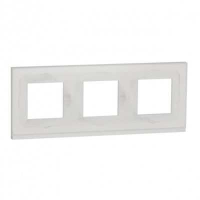Рамка 3-х постовая горизонтальная  Unica New белое стекло/белый (NU600685)