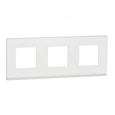 Рамка 3-х постовая горизонтальная Unica New матовое стекло/белый (NU600689)